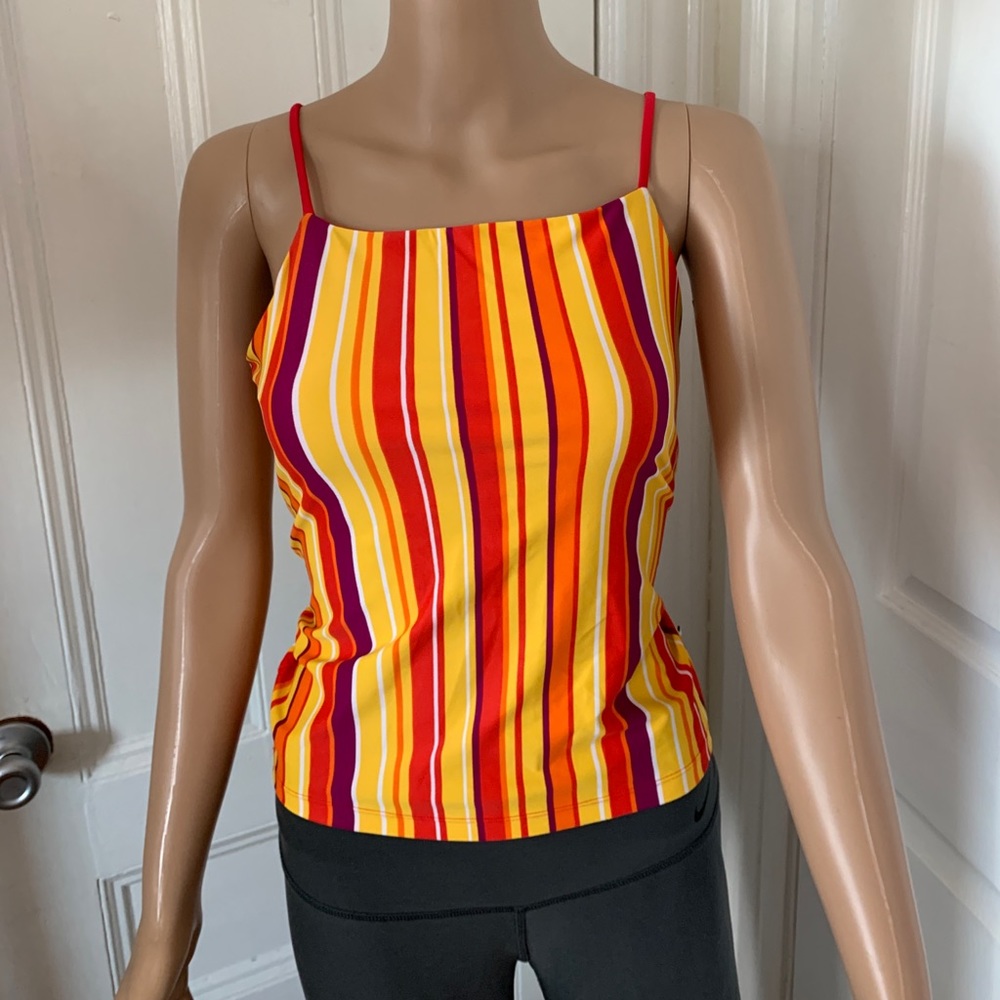 Flattering Multi-Color Striped Water Girl Tank M